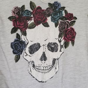 Flower Crown Skull Long Sleeve Tee